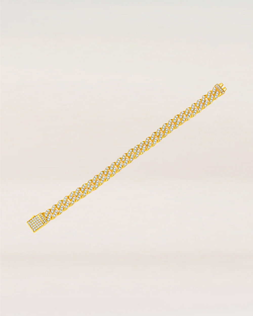Light of Faith 18K Gold Iced Out Cuban Link Bracelet | 8mm VVS Moissanite