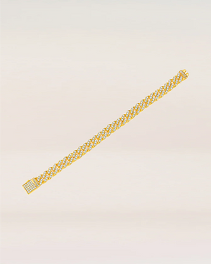 Light of Faith 18K Gold Iced Out Cuban Link Bracelet | 8mm VVS Moissanite