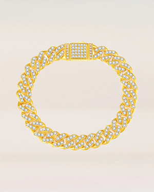Light of Faith 18K Gold Iced Out Cuban Link Bracelet | 8mm VVS Moissanite