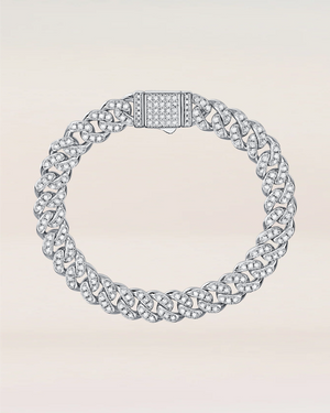 Light of Faith 18K Gold Iced Out Cuban Link Bracelet | 8mm VVS Moissanite